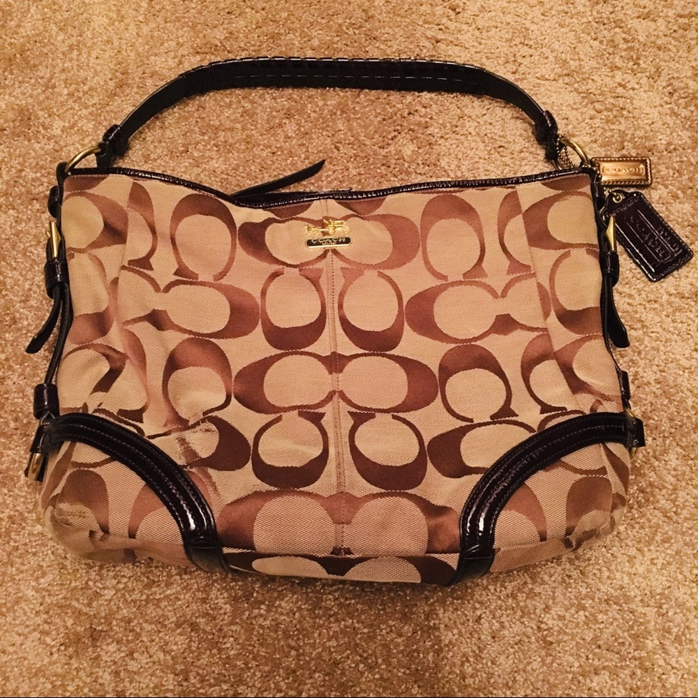 Medium size brown Coach purse